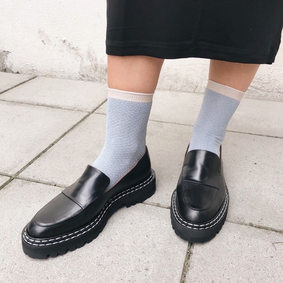 ATP ATELIER Manduria Sage Green Gray Leather Chunky Platform Loafers Handmade 39 - Picture 4 of 16